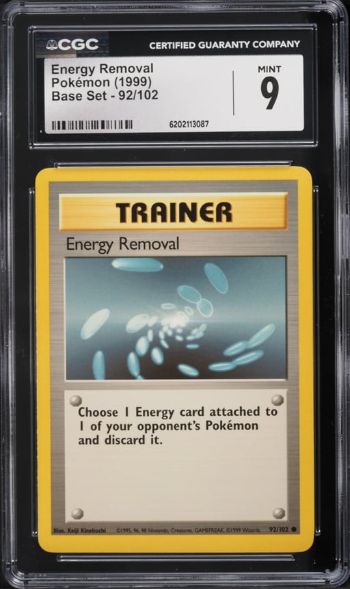 1999 Pokemon Base Set Energy Removal #92 CGC 9 MINT