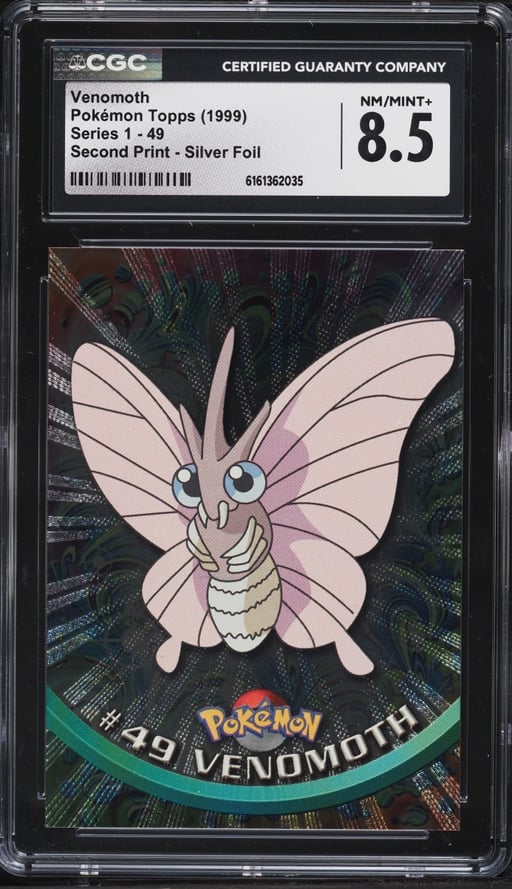 1999 Topps Pokemon Series 1 Silver Foil Venomoth #49 CGC 8.5 NM-MT+