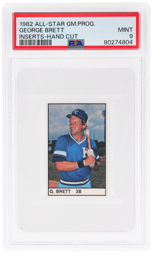 1982 All-Star Game Program Inserts Hand Cut George Brett PSA 9