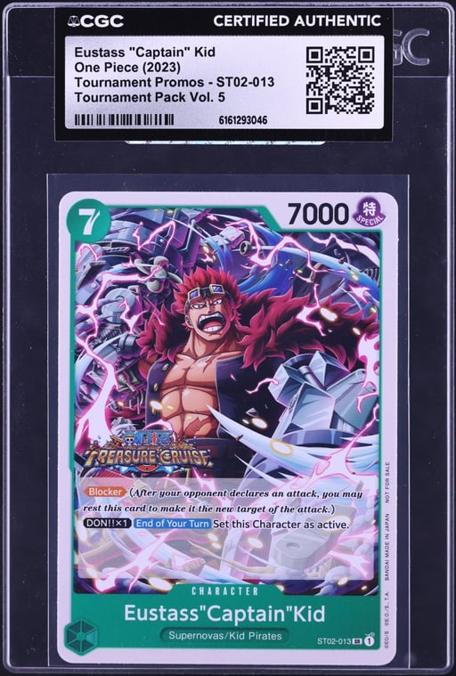 2023 One Piece Tournament Promo Pack Volume 5 Eustass "Captain" Kid #ST02-013 CGC AUTH