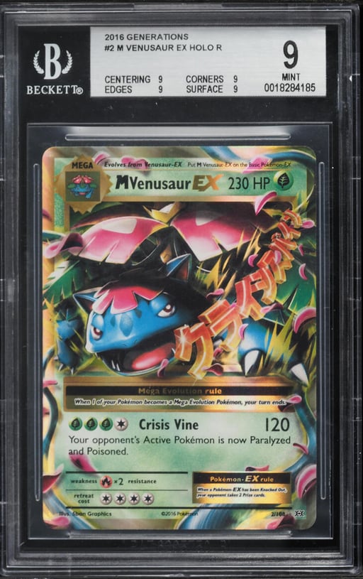 2016 Pokemon XY Generations Holo M Venusaur EX #2 BGS 9 MINT