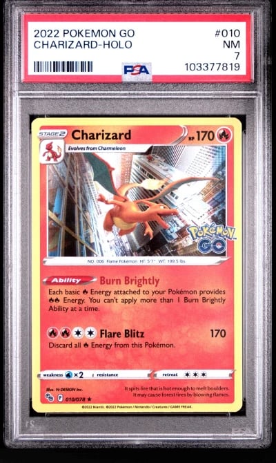 2022 POKEMON GO #010 CHARIZARD-HOLO PSA 7