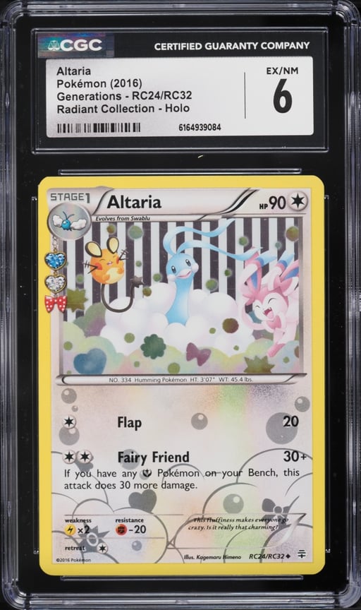 2016 Pokemon XY Generations Radiant Collection Holo Altaria #RC24 CGC 6 EXMT