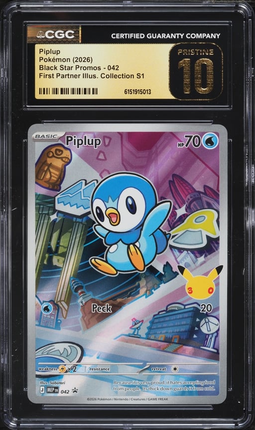 2026 Pokemon Mega Evolution Promo First Partner Illustration Full Art Piplup CGC 10 PRISTINE