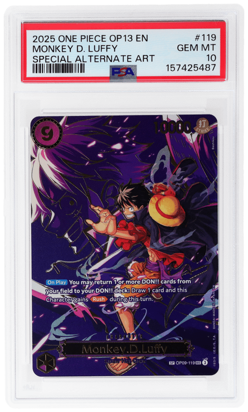 2025 One Piece Carrying On His Will Special Alternate Art Monkey D. Luffy #OP09119 PSA 10