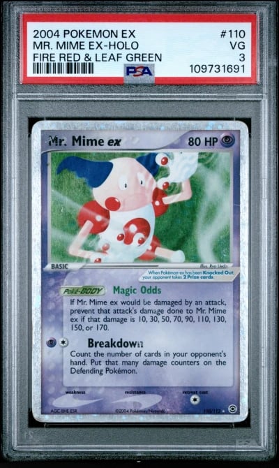 2004 POKEMON EX FIRE RED & LEAF GREEN #110 MR. MIME EX-HOLO PSA 3