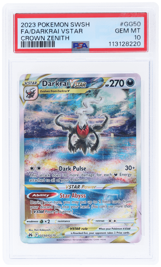 2023 Pokemon Sword and Shield Crown Zenith Galarian Gallery Darkrai Vstar #GG50 PSA 10