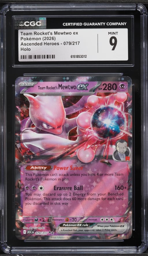 2026 Pokemon Mega Ascended Heroes Holo Team Rocket's Mewtwo ex #79 CGC 9 MINT