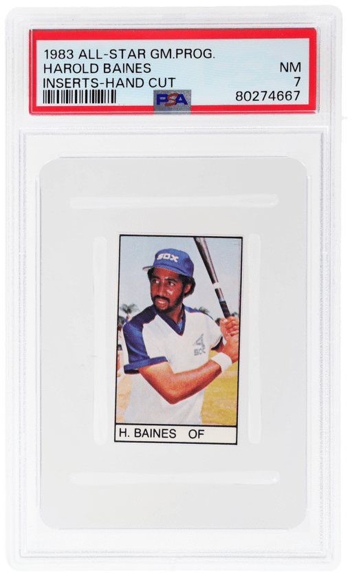 1983 All-Star Game Program Inserts Hand Cut Harold Baines PSA 7
