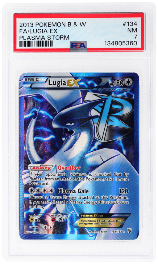 2013 Pokemon Black and White Plasma Storm Lugia Ex #134 PSA 7