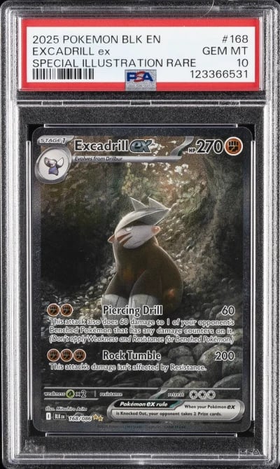 2025 POKEMON BLK EN-BLACK BOLT SPECIAL ILLUSTRATION RARE EXCADRILL EX PSA 10