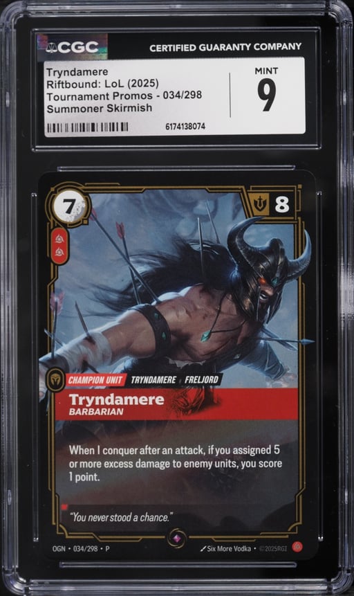 2025 Riftbound LoL Tournament Promo Summoner Skirmish Tryndamere #034 CGC 9 MINT