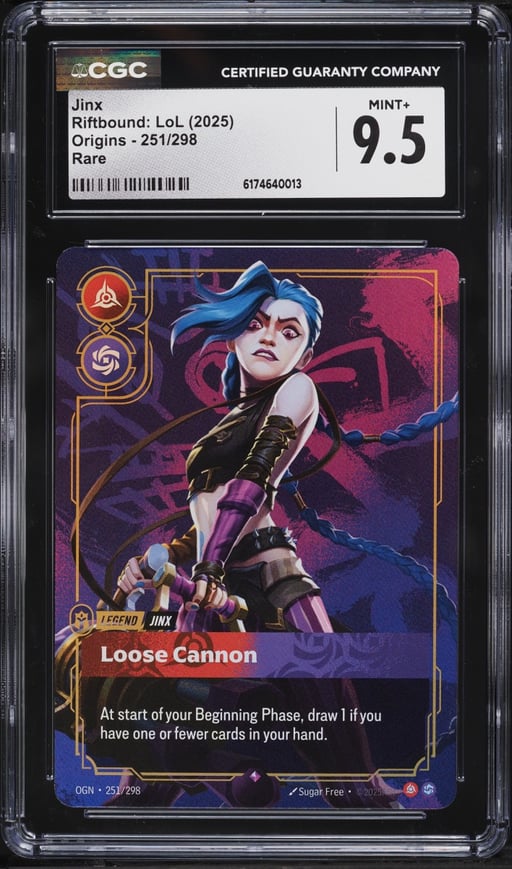 2025 Riftbound League Of Legends Origins Jinx #251 CGC 9.5 MINT+