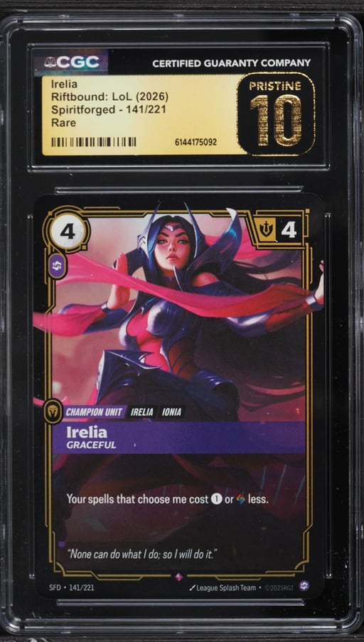 2026 Riftbound League Of Legends Spiritforged Irelia #141 CGC 10 PRISTINE