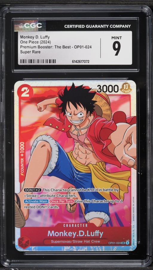 2024 One Piece Premium Booster The Best SR Monkey D Luffy #OP01-024 CGC 9 MINT