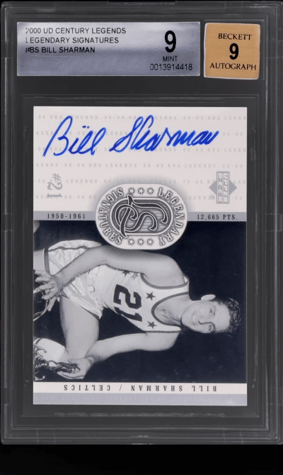 2000 Upper Deck Century Legends Legendary Signature Bill Sharman #BS BGS 9