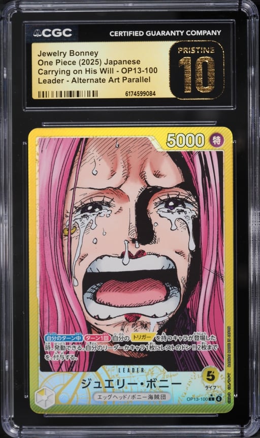 2025 One Piece Japanese Carrying On His Will Alt Art Jewelry Bonney L #OP13-100 CGC 10 PRISTINE