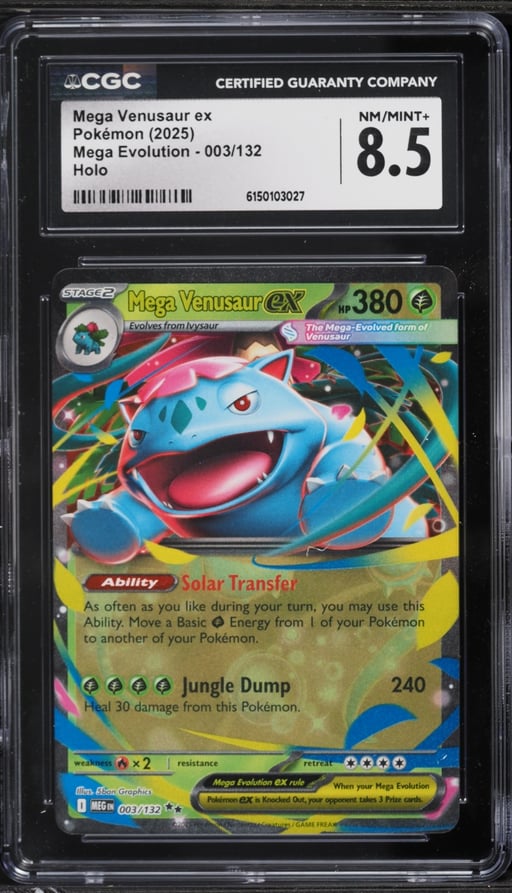 2025 Pokemon Mega Evolution Holo Mega Venusaur EX #3 CGC 8.5 NM-MT+