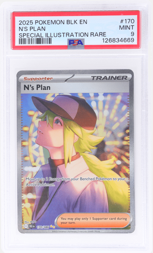 2025 Pokemon Black Bolt Special Illustration Rare N's Plan #170 PSA 9