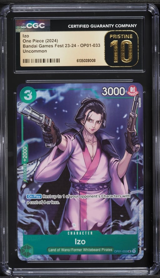 2024 One Piece Bandai Games Fest '23-'24 Izo #OP01-033 CGC 10 PRISTINE