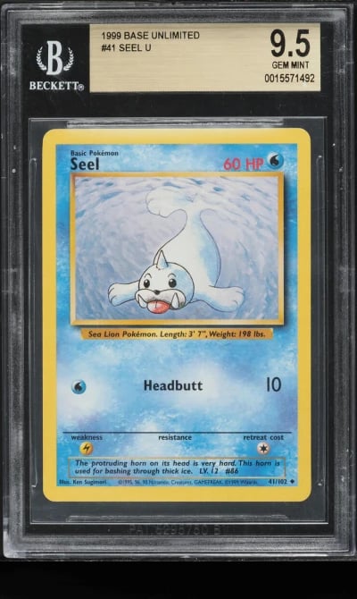 1999 Pokemon Base Set Seel #41 BGS 9.5 GEM MINT