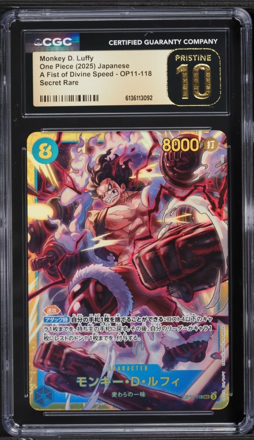 2025 One Piece Japanese A Fist Of Divine Speed SEC Monkey D. Luffy #OP11-118 CGC 10 PRISTINE