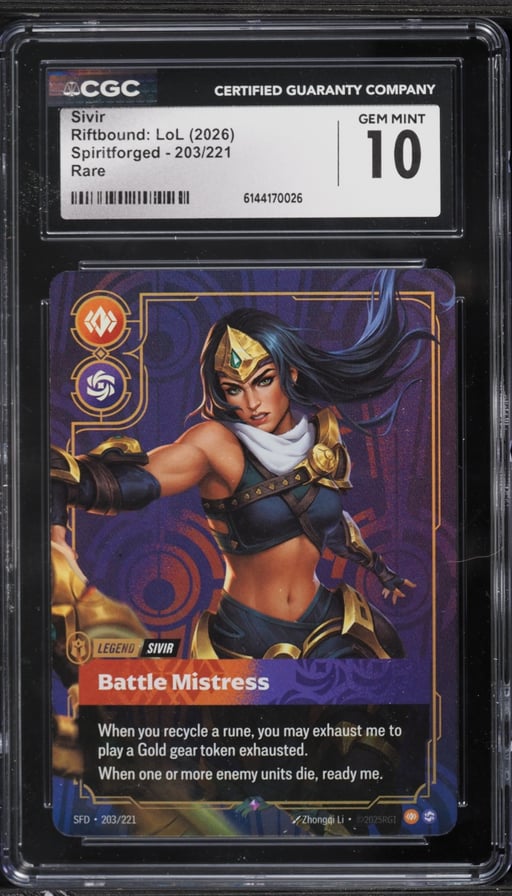 2026 Riftbound League Of Legends Spiritforged Sivir #203 CGC 10 GEM MINT