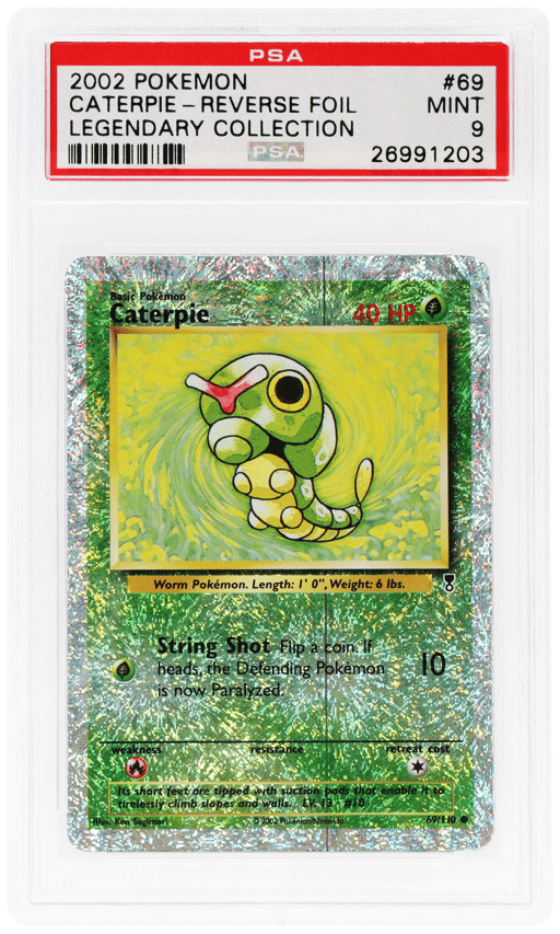 2002 Pokemon Legendary Collection Reverse Foil Caterpie #69 PSA 9