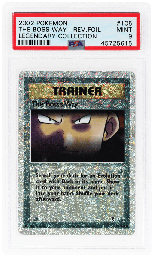 2002 Pokemon Legendary Collection Reverse Foil the Boss's Way #105 PSA 9