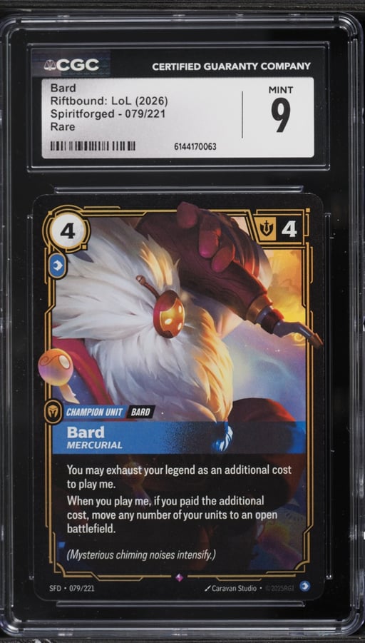 2026 Riftbound League Of Legends Spiritforged Bard #079 CGC 9 MINT