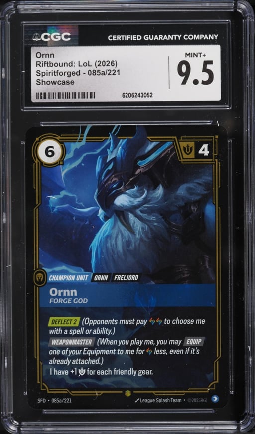 2026 Riftbound League Of Legends LoL Spiritforged Ornn #85a CGC 9.5 MINT+