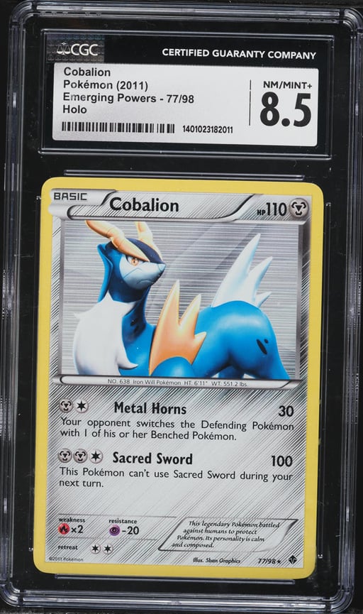 2011 Pokemon Black & White Emerging Powers Holo Cobalion #77 CGC 8.5 NM-MT+