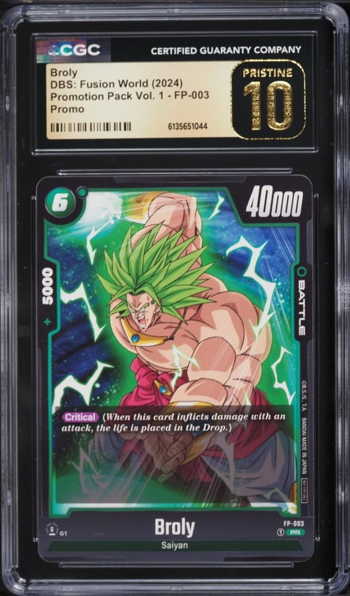 2024 DBS: Fusion World Promotion Pack Vol. 1 Broly #FP-003 CGC 10 PRISTINE