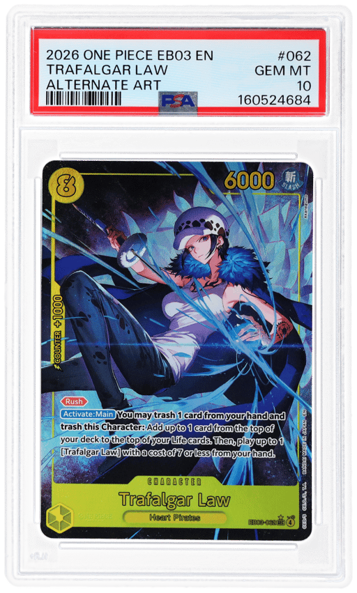 2026 One Piece Extra Booster Heroines Edition Alternate Art Trafalgar Law #062 PSA 10