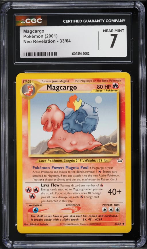 2001 Pokemon Neo Revelation Magcargo #33 CGC 7 NRMT