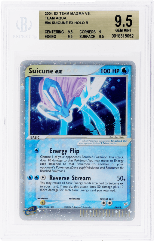 2004 Pokemon Ex Team Magma Vs Team Aqua Holo Suicune Ex #094 BGS 9.5
