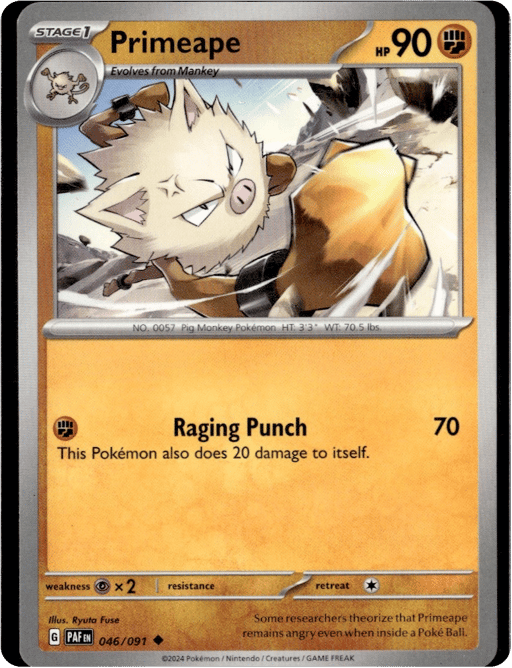 2024 Primeape #46 Paldean Fates