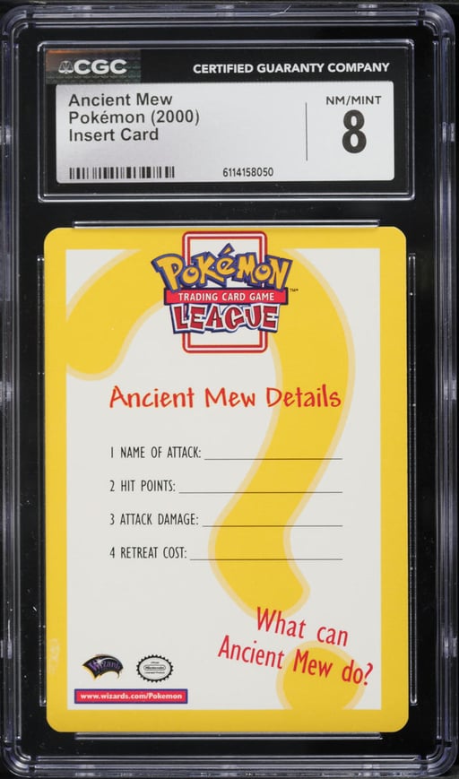 2000 Pokemon Insert Card Ancient Mew CGC 8 NM-MT