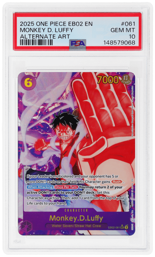 2025 One Piece Anime 25th Collection Alternate Art Monkey D. Luffy #EB02-061 PSA 10