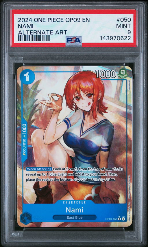 2024 ONE PIECE OP09-EMPERORS IN THE NEW WORLD 050 NAMI ALTERNATE ART PSA 9