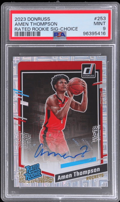 2023 Donruss Rated Rookie Signature Choice Amen Thompson #253 PSA 9