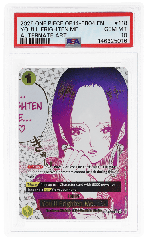 2026 One Piece the Azure Sea's Seven Alternate Art You'Ll Frighten Me... #OP14-118 PSA 10