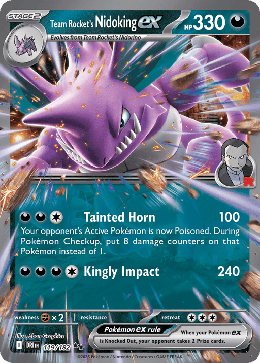 2025 Team Rocket's Nidoking ex #119 Destined Rivals