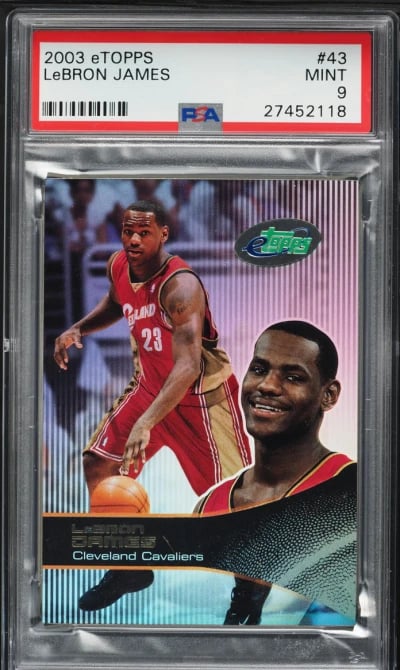 2003 eTopps Basketball LeBron James ROOKIE #43 PSA 9 MINT