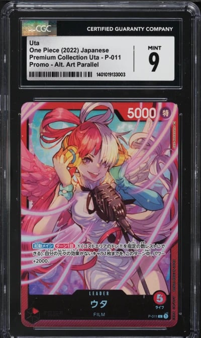 2022 One Piece Japanese Premium Collection Alt Art Uta #P-011 CGC 9 MINT