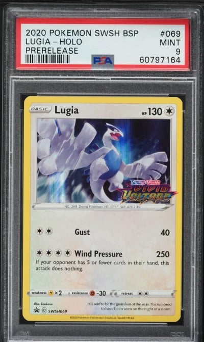 2020 Pokemon SWSH Promo Vivid Voltage Prerelease Holo Lugia #69 PSA 9 MINT