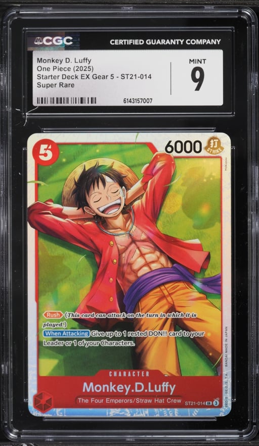 2025 One Piece Starter Deck EX Gear 5 SR Monkey D. Luffy #ST21-014 CGC 9 MINT