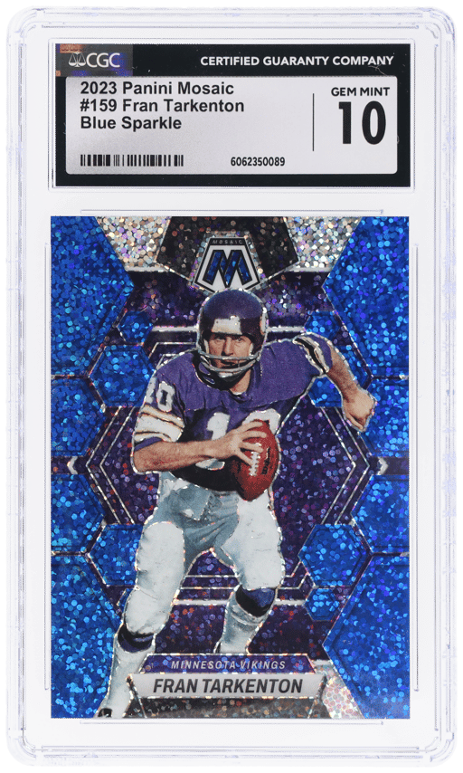 2023 Panini Mosaic Blue Sparkle Fran Tarkenton #159 64/96 CGC 10