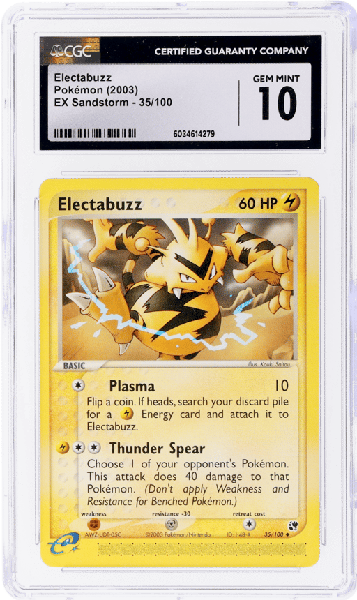 2003 Pokemon Ex Sandstorm Electabuzz #35 CGC 10
