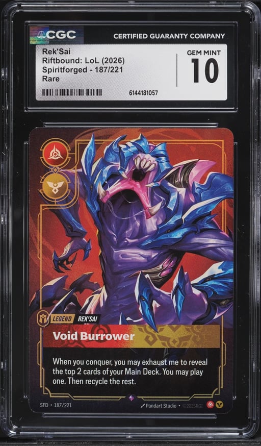 2026 Riftbound League Of Legends LoL Spiritforged Rek'Sai #187 CGC 10 GEM MINT